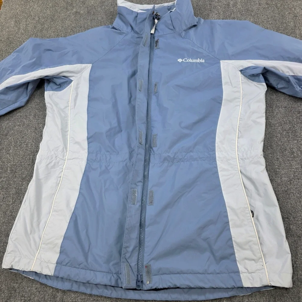 Columbia Womens Interchange Jacket XL Blue Waterproof Breathable Coat Shell Only